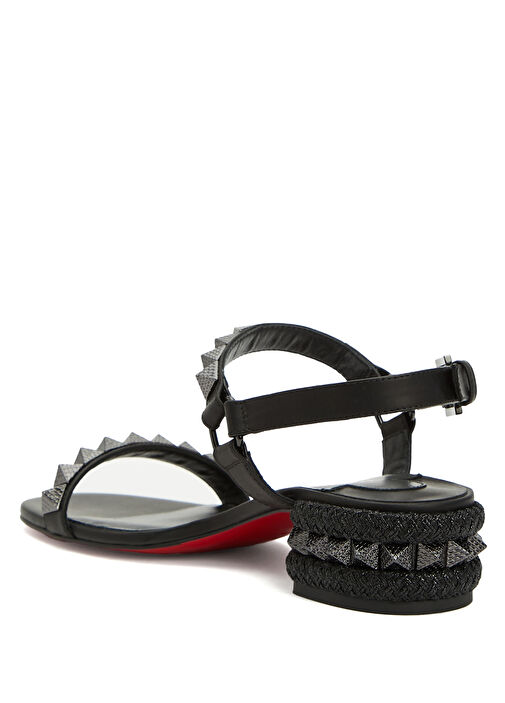 Pyrasand Siyah Kadın Deri Sandalet - Görsel 4