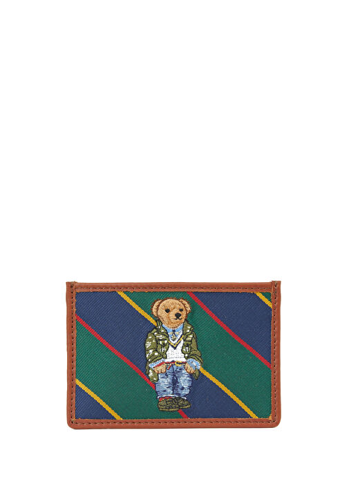 Polo Ralph Lauren Green Navy Blue Striped Men's Card Holder