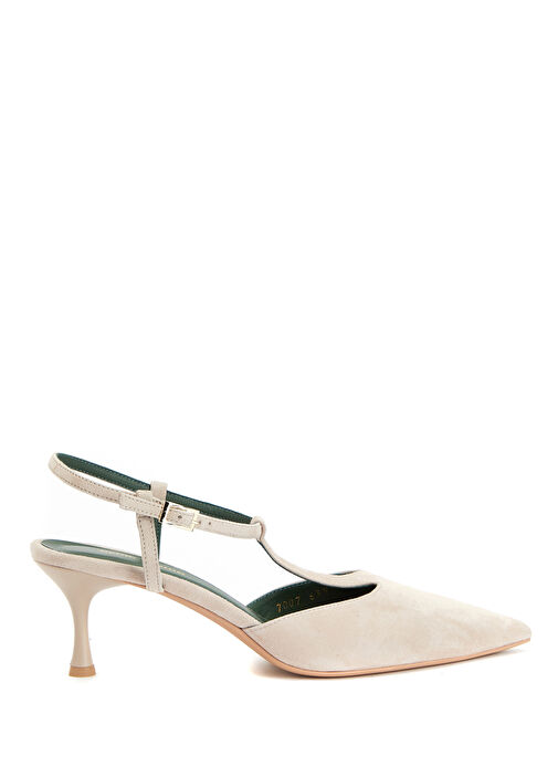 Nude Süet Topuklu Ayakkabı - Görsel 2