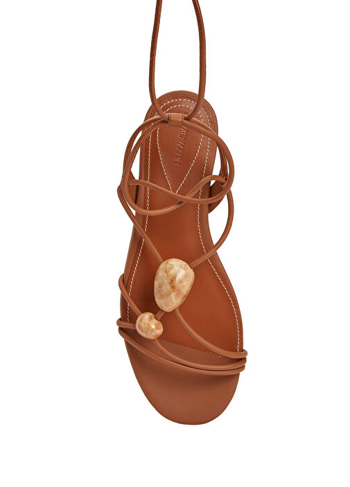 Gleam Kahverengi Kadın Deri Sandalet - Görsel 5