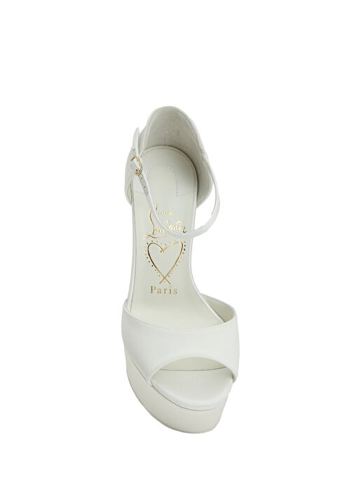 Kırık Beyaz Kadın İpek Sandalet - Görsel 5