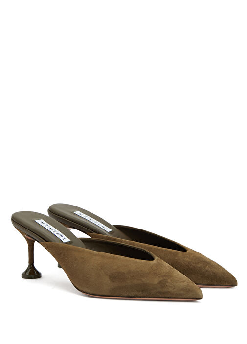 Bisous Haki Kadın Deri Terlik - Görsel 3