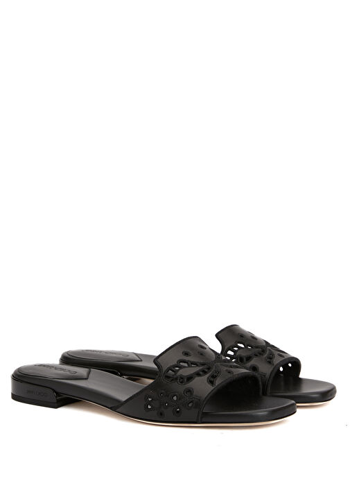 Ariane Siyah Kadın Deri Terlik - Görsel 3