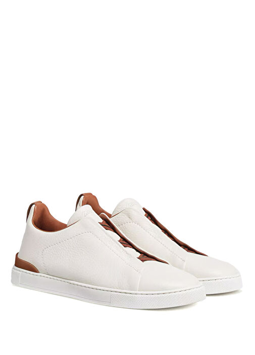 Beyaz Erkek Deri Sneaker - Görsel 3