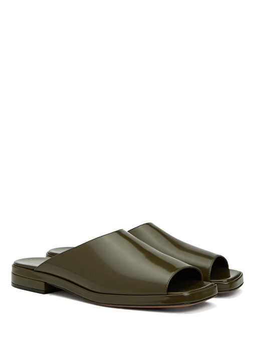 Haki Kadın Deri Terlik - Görsel 3