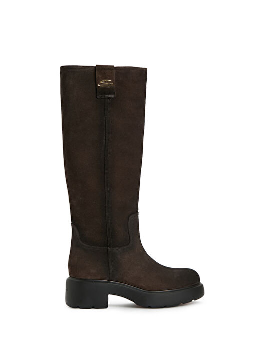 Koyu Kahverengi Kadın Deri Çizme - Görsel 2