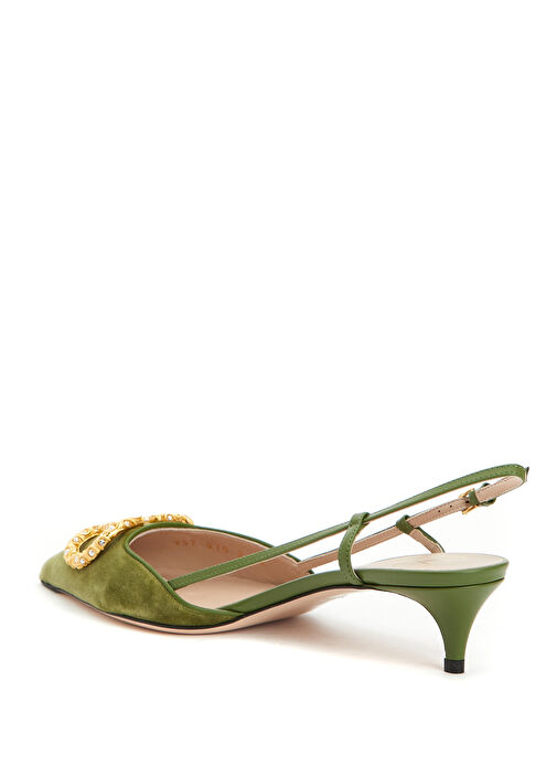 VLogo Yeşil Topuklu Ayakkabı - Görsel 4