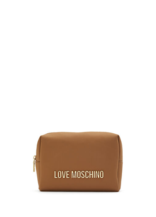 Love Moschino Tan Logo Makeup Bag