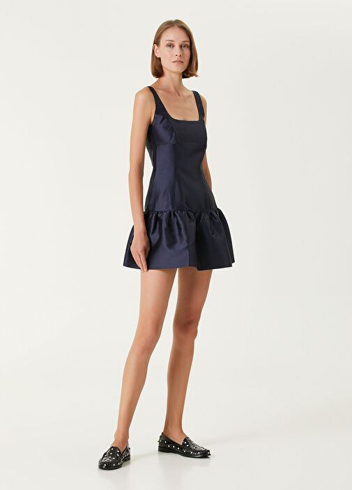 Sandro - Eclipse Dark Blue Mini Satin Dress