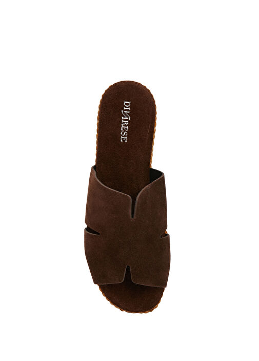 Kahverengi Kadın Süet Terlik - Görsel 5