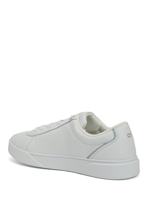 Chic Court Beyaz Kadın Deri Sneaker - Görsel 4