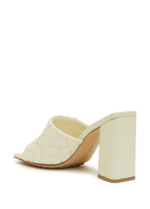 Bottega Veneta Ekru Bottega Veneta Deri Kadın Terlik