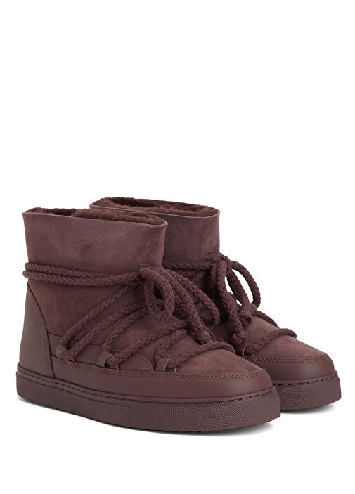 Bordo Kadın Deri Kar Botu - Görsel 3