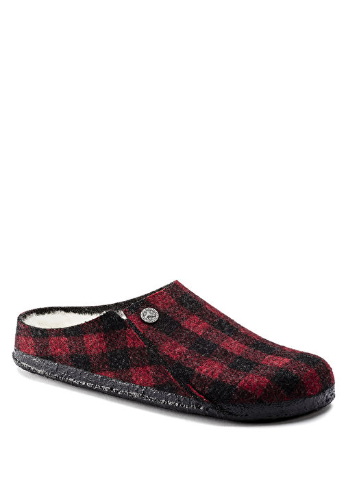 Zermatt Siyah Kırmızı Ekose Desenli Kadın Terlik - Görsel 4