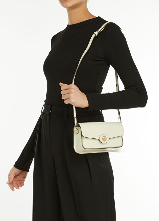 Beymen Reborn - Tory Burch Robinson Spazzolato E/W Çanta - Beyaz