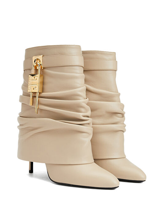 Shark Lock Ekru Kadın Deri Bot - Görsel 3