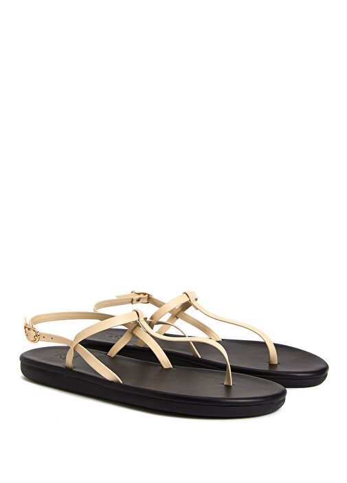 Beyaz Kadın Deri Sandalet - Görsel 3