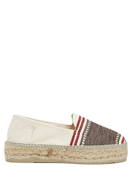 Kahverengi Beyaz Kadın Espadril - Görsel 2
