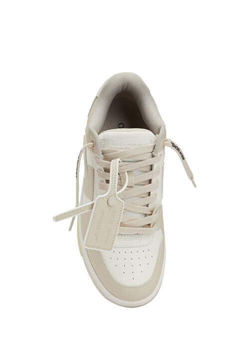 Bej Beyaz Kadın Deri Sneaker - Görsel 5