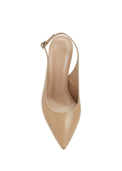Nude Deri Topuklu Ayakkabı - Görsel 5