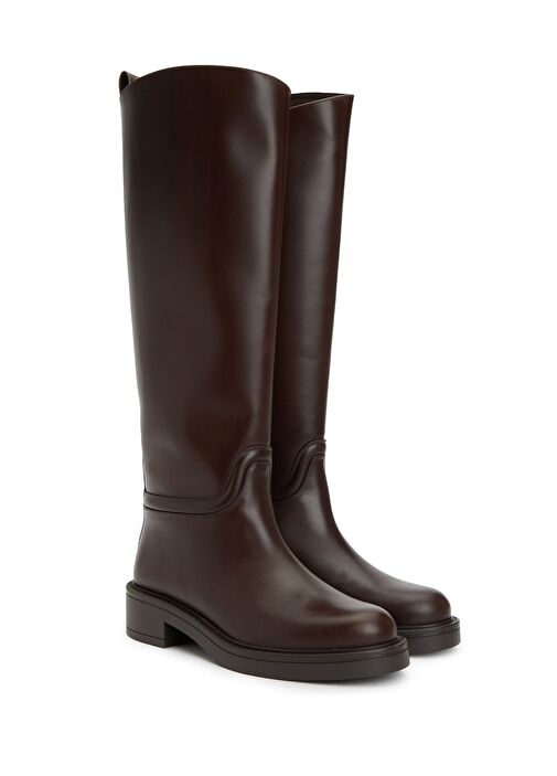 Kahverengi Kadın Deri Çizme - Görsel 3