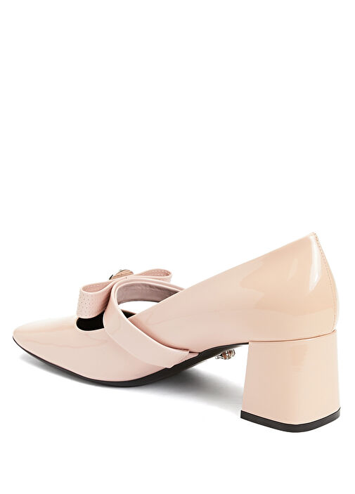 Pudra Deri Topuklu Ayakkabı - Görsel 4