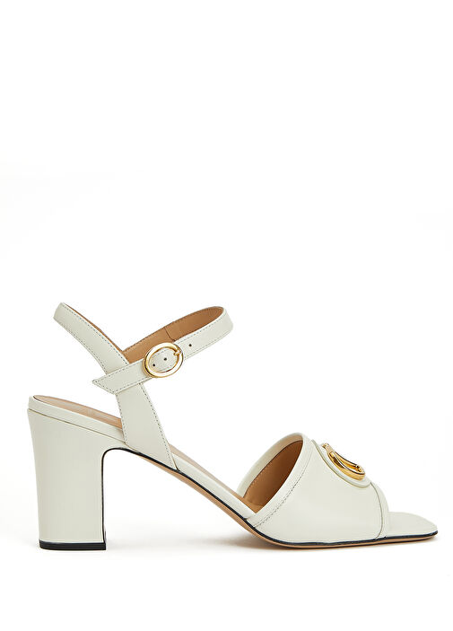 Ekru Kadın Deri Sandalet - Görsel 2