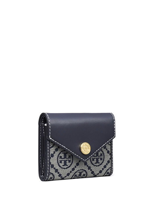 Tory Burch Tmonogram Navy Blue Grey Women's Card Holder