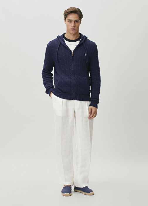 Polo Ralph Lauren Mavi Erkek Mavi Kapüşonlu Triko Hırka 2002812