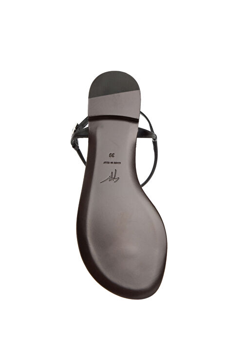 Siyah Kadın Deri Sandalet - Görsel 6