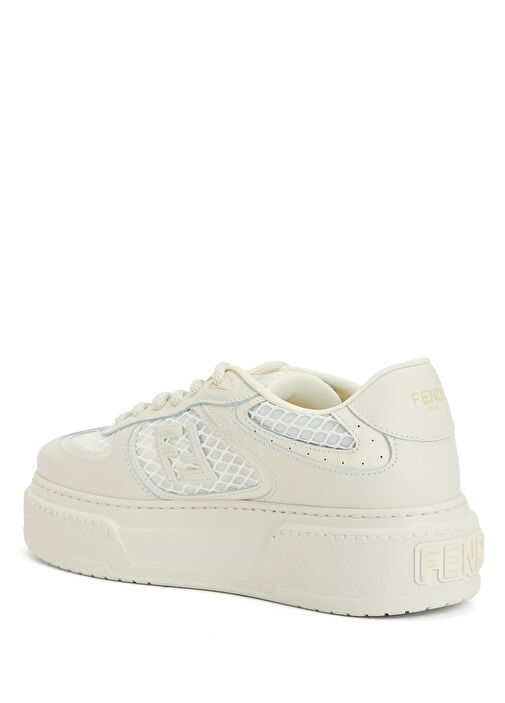 Beyaz Kadın Deri Sneaker - Görsel 4