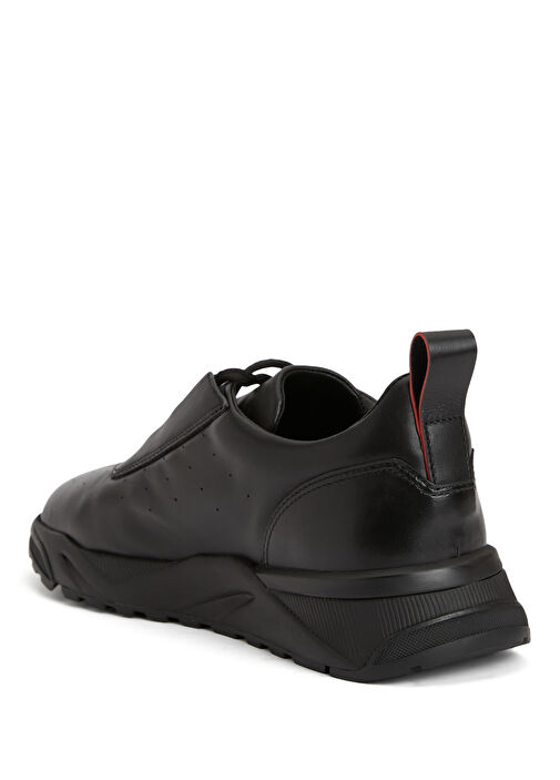 Siyah Erkek Deri Sneaker - Görsel 4