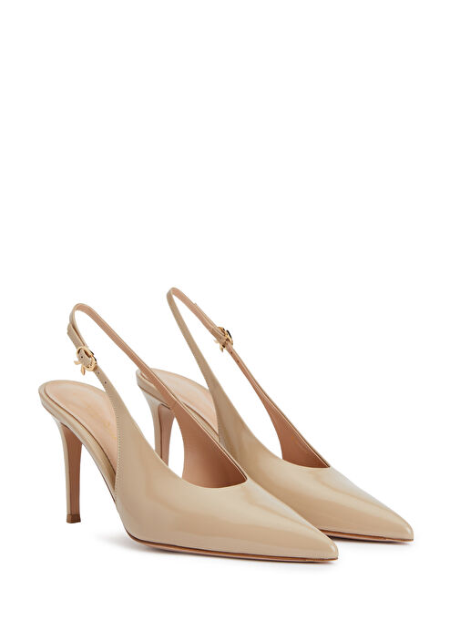 Robbie Bej Deri Topuklu Ayakkabı - Görsel 3