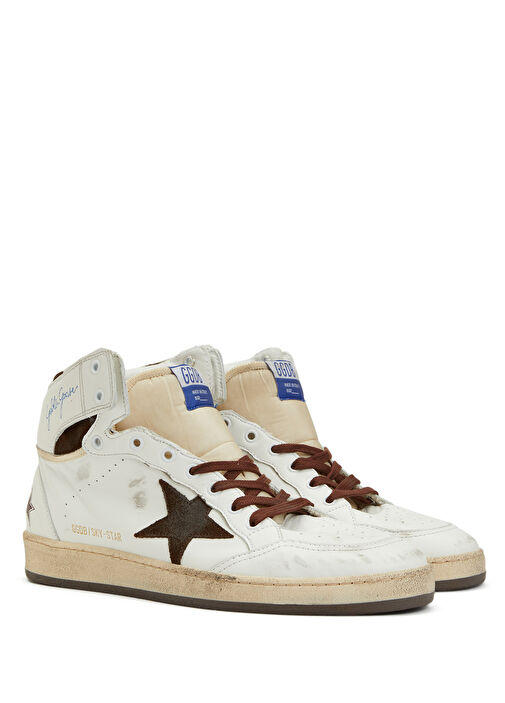 Sky Star Bej Beyaz Erkek Deri Bilek Boy Sneaker - Görsel 3