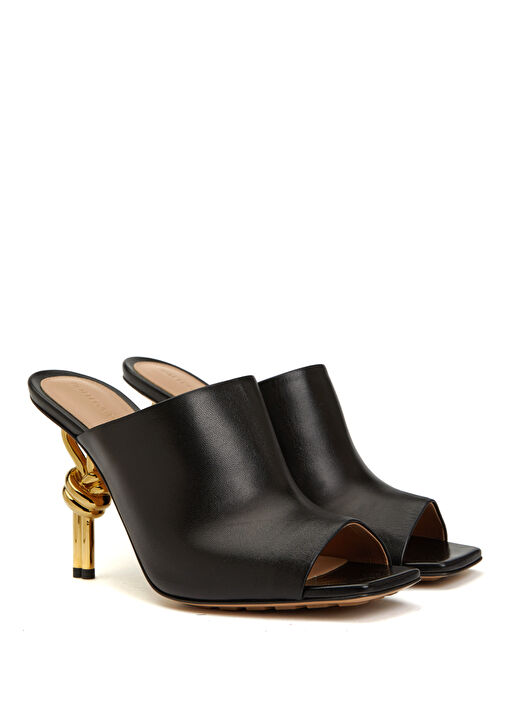 Knot Siyah Kadın Deri Terlik - Görsel 3