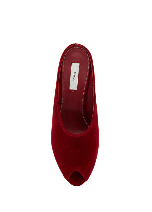 Kırmızı Kadın Kadife Terlik - Görsel 5
