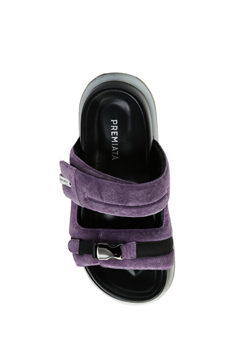 Lila Kadın Deri Terlik - Görsel 5