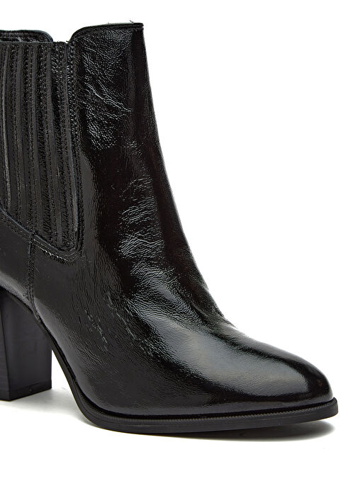 Siyah Lastikli Kadın Deri Bot - Görsel 7