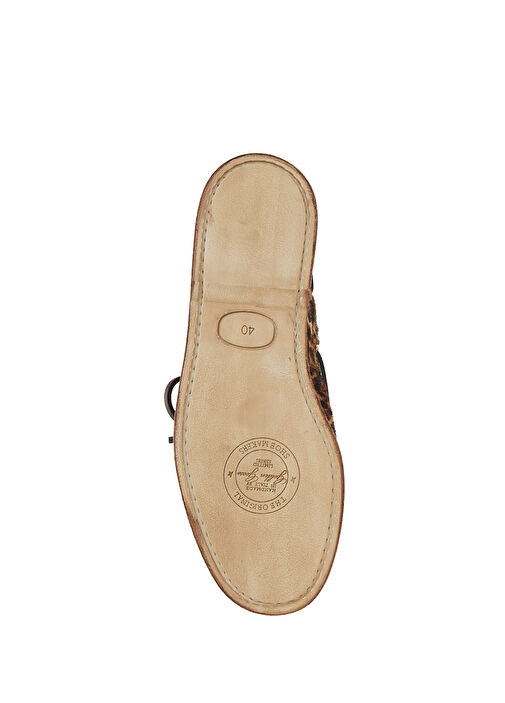 Leopar Desenli Kadın Süet Loafer - Görsel 6