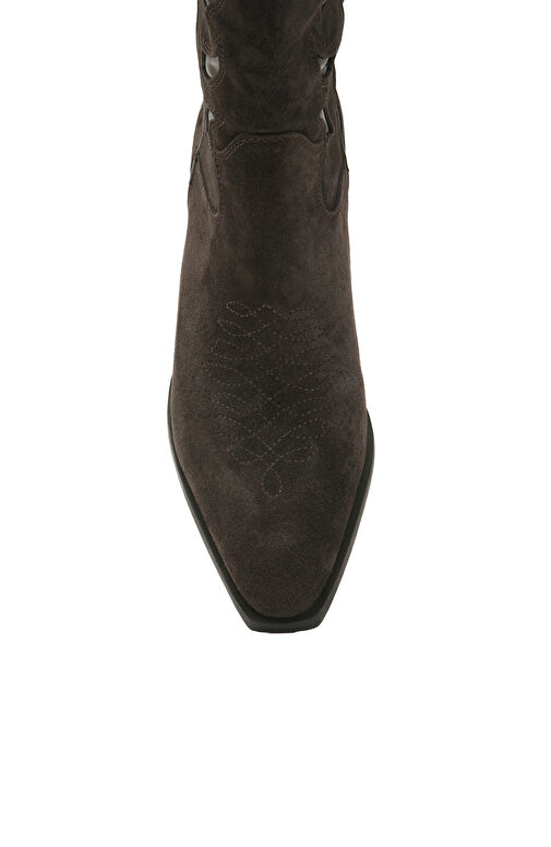 Kahverengi Kadın Süet Çizme - Görsel 5