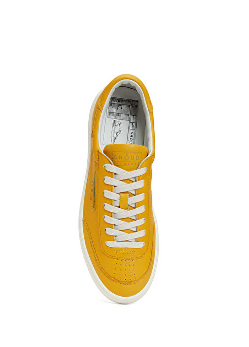 Sarı Logolu Erkek Deri Sneaker - Görsel 5