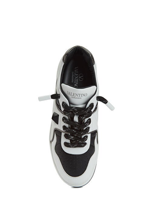 One Stud Beyaz Gri Erkek Deri Sneaker - Görsel 5