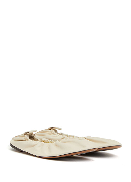 Krem Kadın Deri Babet - Görsel 3