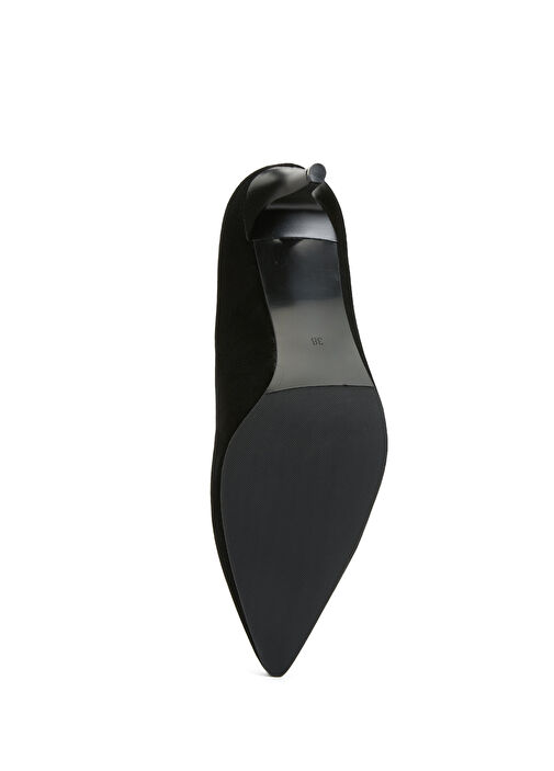 Siyah Deri Topuklu Ayakkabı - Görsel 5