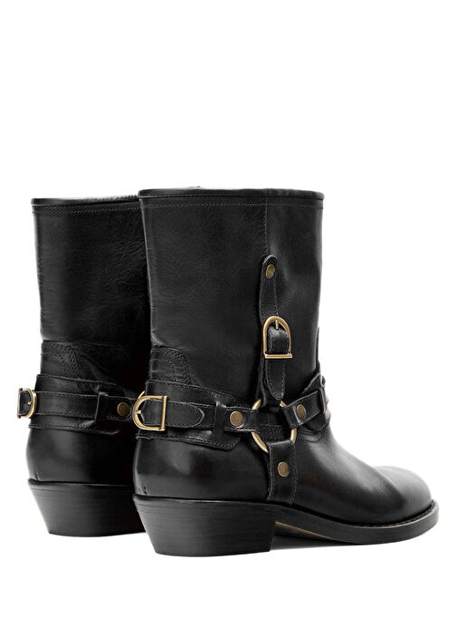 Ildred Siyah Kadın Deri Bot - Görsel 5