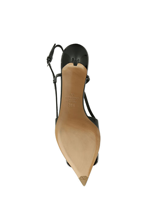 Signature Siyah Deri Topuklu Ayakkabı - Görsel 6