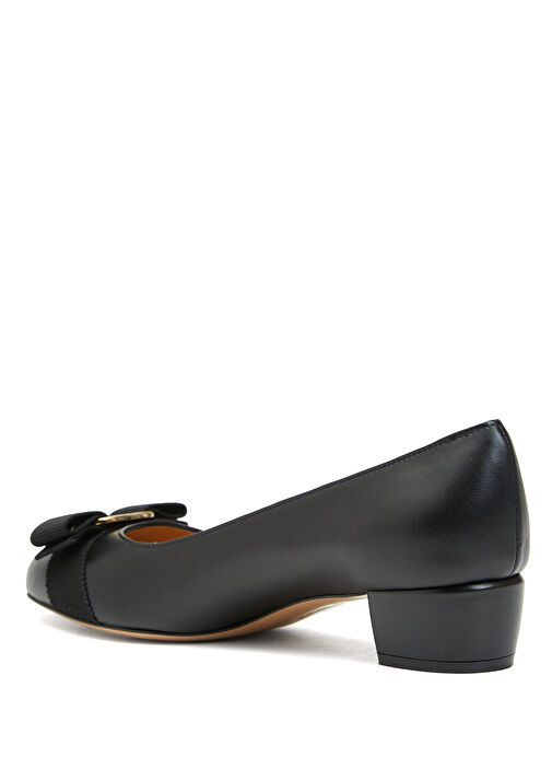 Siyah Deri Topuklu Ayakkabı - Görsel 4