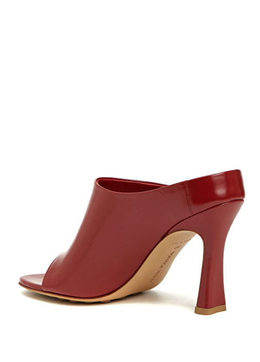 Rana Koyu Kırmızı Kadın Deri Terlik - Görsel 4