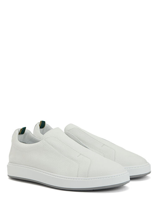 Beyaz Erkek Deri Sneaker - Görsel 3