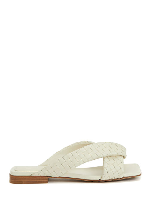 Riva Beyaz Kadın Deri Terlik - Görsel 2